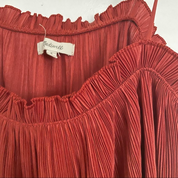 Madewell Red Plisse Cami Top - Picture 4 of 4